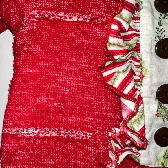 Baby Girl Ricrac & Ruffles Romper 12M Red Christmas Holiday - Picture 6 of 15
